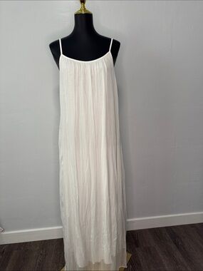 Elegant White Spaghetti-Strap Women's Swim Coverup Maxi